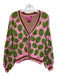 Queen of Sparkles Size XS Pink, Green & Red Acrylic & Cotton Button Cardigan Pink, Green & Red / XS