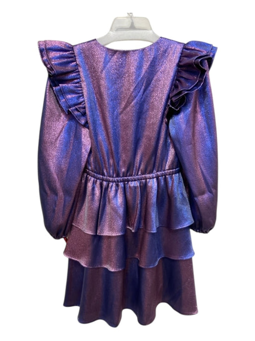 Alden Adair Size S Pink & blue Polyester Metallic Ombre Ruffle Shoulder Dress Pink & blue / S