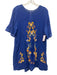 Free People Blue, Yellow & Multi Cotton Short Sleeve Floral Embroidery Dress Blue, Yellow & Multi
