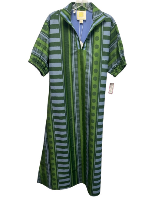 Emily McCarthy Size S Green & Blue No Fabric Tag 1/2 Dolman Sleeve Dress Green & Blue / S