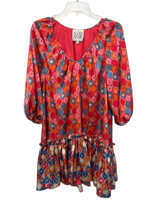 Alden Adair Size S Pink, Orange & blue No Fabric Tag Long Balloon Sleeve Dress Pink, Orange & blue / S