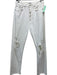 Agolde Size 26 White Cotton Distressed Button Fly High Rise Straight Leg Jeans White / 26