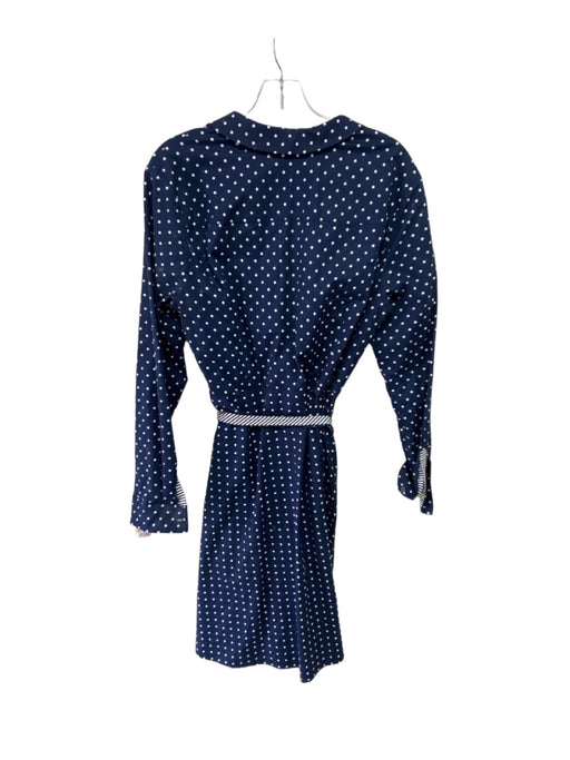 Boden Size 12 Navy & white Cotton Collared Button Up Long Sleeve Polka dot Dress Navy & white / 12