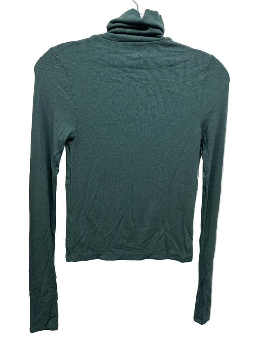 Splits 59 Size XS Green Modal Blend Long Sleeve Turtle Neck Ribbed Top