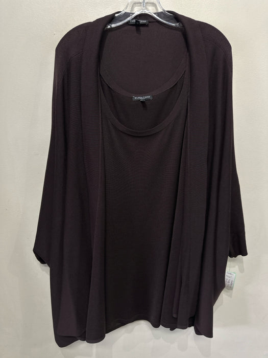 Eileen Fisher Size 1X/2X Dark Brown Silk & Viscose Sleeveless Sweater Set