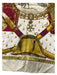 Hermes White Gold Red Silk Jacquard Horse Battle Scene scarf White Gold Red / 90 cm
