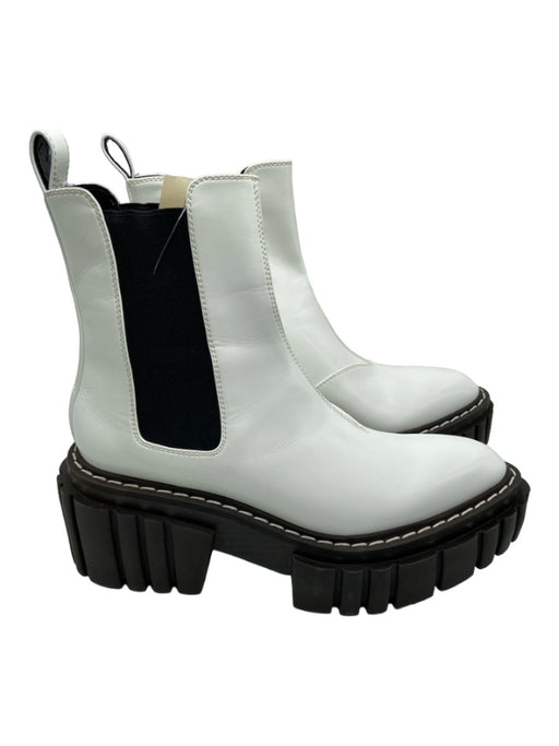 Stella McCartney Shoe Size 40 White & Black Plastic Calf High Pointed Toe Boots White & Black / 40
