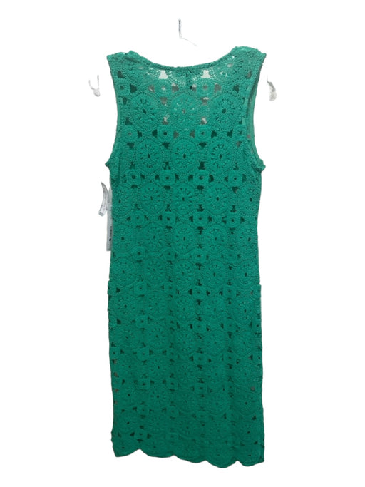 Aqua Size M Green Cotton Sleeveless Slit Cover-Up Open Knit Dress Green / M