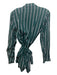 L'Academie Size S Green, Black, White Viscose Blend Striped Button Lapel Jacket Green, Black, White / S