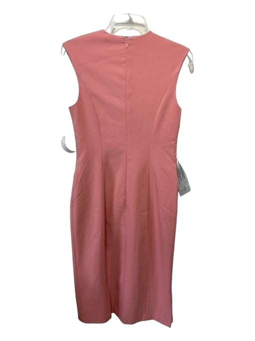 Kay Unger Size 8 Pink Polyester Blend Sleeveless Twist Assymetric Neck Dress Pink / 8