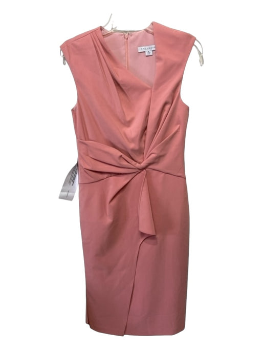 Kay Unger Size 8 Pink Polyester Blend Sleeveless Twist Assymetric Neck Dress Pink / 8