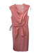 Kay Unger Size 8 Pink Polyester Blend Sleeveless Twist Assymetric Neck Dress Pink / 8