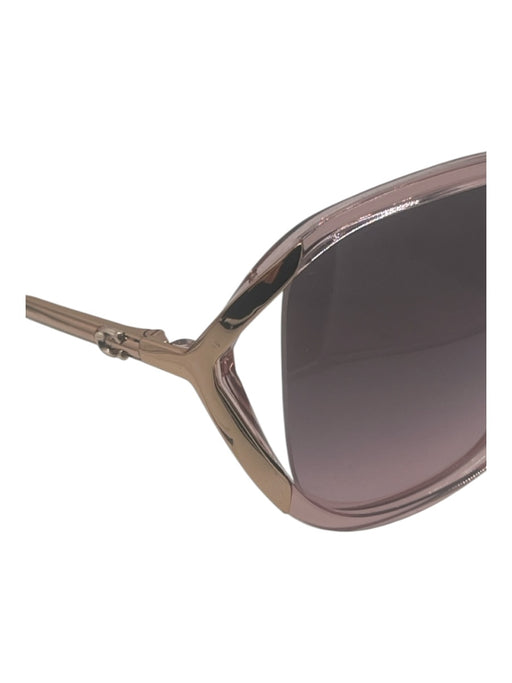 Coach Pink & Rose Gold Acetate & Metal Oversized Circular Lens Sunglasses Pink & Rose Gold