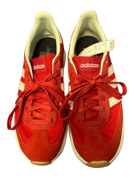 Adidas Shoe Size 9 Red Nylon & Suede Low Top lace up Almond Toe Sneaker Shoes Red / 9