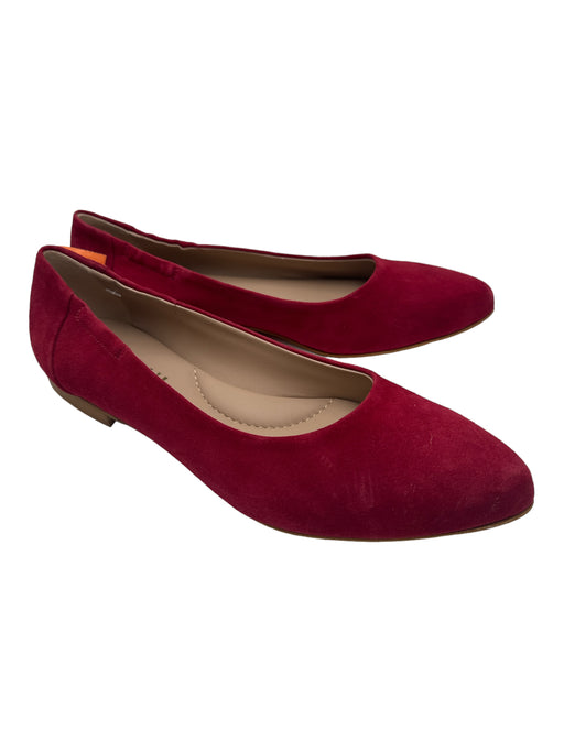 Italeau Shoe Size 39.5 Red Suede Almond Toe Flats Red / 39.5