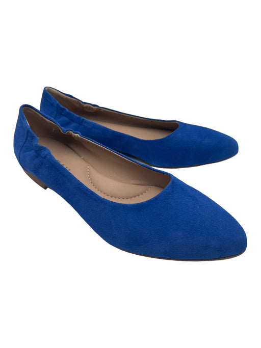 Italeau Shoe Size 39.5 Electric Blue Suede Almond Toe Flats Electric Blue / 39.5