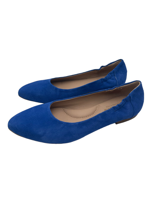 Italeau Shoe Size 39.5 Electric Blue Suede Almond Toe Flats Electric Blue / 39.5