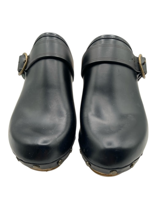 Isabel Marant Shoe Size 37 Black & Tan Leather Belt attached Studs Mules Black & Tan / 37