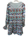 Tuckernuck Size XL White & Multi Cotton V Neck Long Sleeve Printed Dress White & Multi / XL