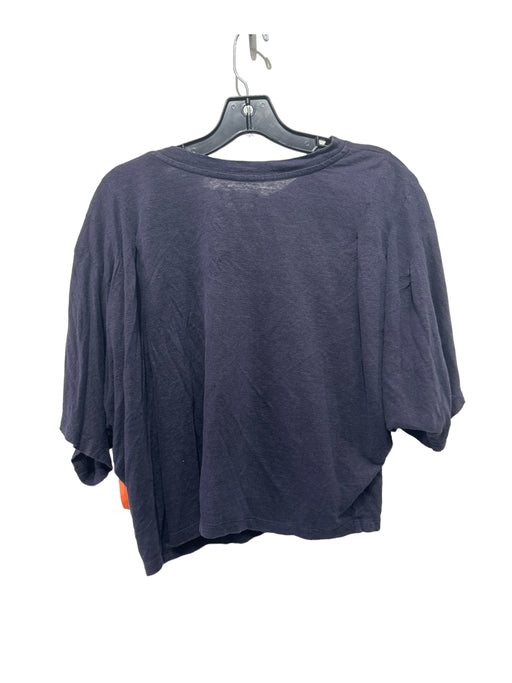 Isabel Marant Etoile Size L Gray & Blue Linen Round Neck Short Sleeve Top Gray & Blue / L