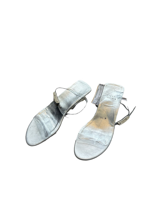 Stuart Weitzman Shoe Size 5.5 Silver Leather PVC Sandals Silver / 5.5