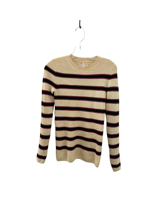 Isabel Marant Size 40 Cream & Maroon Viscose Blend Knit Striped Long Sleeve Top Cream & Maroon / 40