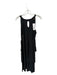 Isle Size S Black Polyester Blend Sleeveless Ruffles Midi Back Buttons Dress Black / S