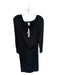 Nic + Jo Size M Black Rayon Blend Long Sleeve Gathered Front Maxi Dress Black / M