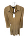 English Factory Size M Tan Polyester Long Sleeve Pleated Collar Midi Dress Tan / M