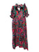 Karlie Size S Purple & Teal Cotton Short Balloon Sleeve Flowers Maxi Dress Purple & Teal / S