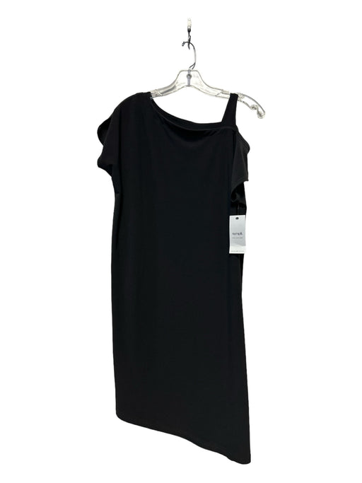 Sympli Size 4 Black Polyester Blend Short Sleeve Dress Black / 4
