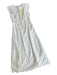 Tyler Boe Size S White Cotton Cap Sleeve Flowers Lace Up Front Maxi Dress White / S