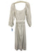 Mara Hoffman SWIM Size L White Cotton Off Shoulder Vertical Stripes Maxi Dress White / L