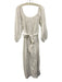 Mara Hoffman SWIM Size L White Cotton Off Shoulder Vertical Stripes Maxi Dress White / L