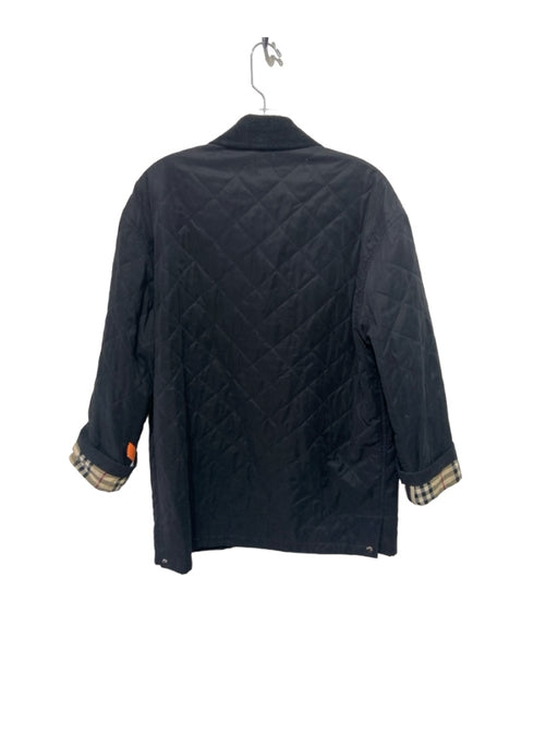 Burberry Size Est S/M Black Polyester Collar Button Front Quilted Jacket Black / Est S/M