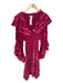 Fillyboo Size M Magenta Cotton & Silk Long Bell Sleeve Lace Detail Maxi Dress Magenta / M