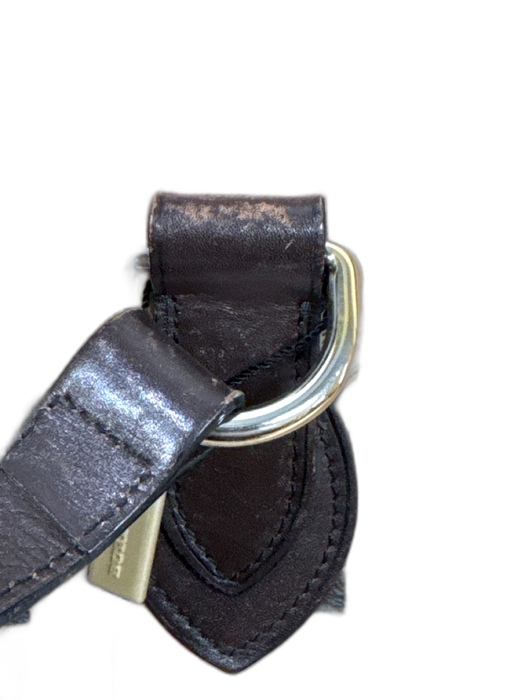 Burberry Beige, Black & Red Leather Checked Zipper Closure Tote Shoulder Bag Beige, Black & Red