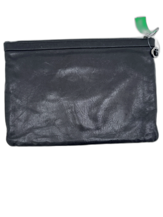 Jimmy Choo Black & Silver Leather Star Studs Zipper Closure Clutch Bag Black & Silver