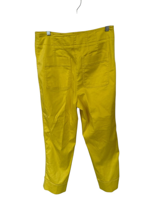 Maeve Size 12 Yellow Cotton Blend High Waist Straight Leg Pants Yellow / 12