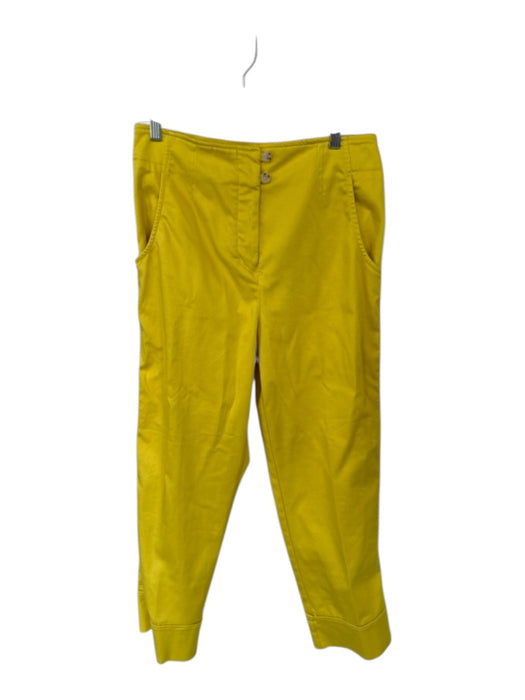 Maeve Size 12 Yellow Cotton Blend High Waist Straight Leg Pants Yellow / 12