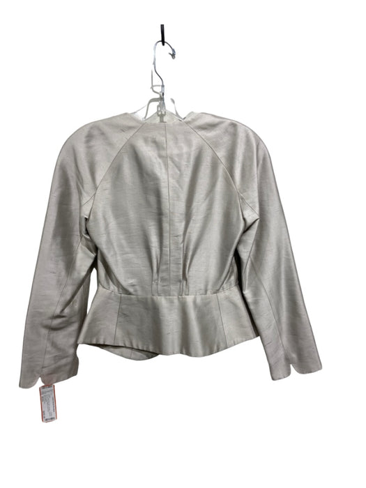 Giorgio Armani Size 36/XS Light Gray Silk 3 Button Tapered Peplum Jacket Light Gray / 36/XS