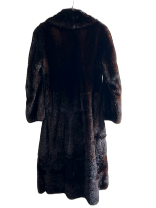 No Brand Size Est Small Mahogany Mink Double Breast Side Pockets Zip Off Coat Mahogany / Est Small