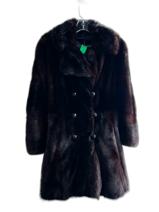 No Brand Size Est Small Mahogany Mink Double Breast Side Pockets Zip Off Coat Mahogany / Est Small
