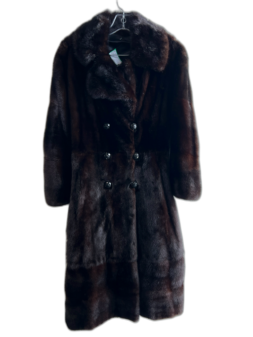 No Brand Size Est Small Mahogany Mink Double Breast Side Pockets Zip Off Coat Mahogany / Est Small