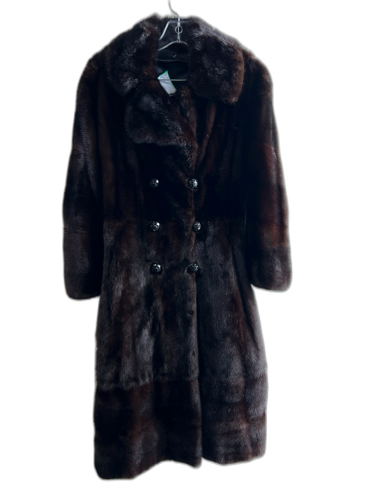 No Brand Size Est Small Mahogany Mink Double Breast Side Pockets Zip Off Coat Mahogany / Est Small