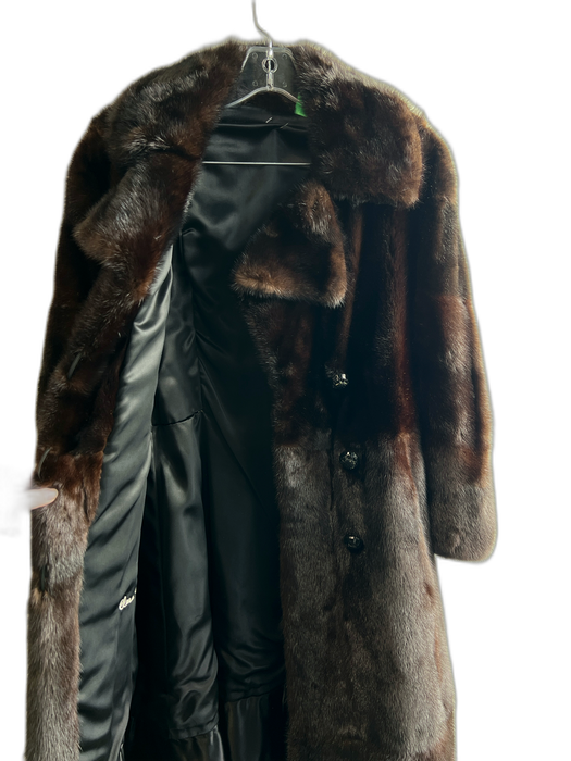No Brand Size Est Small Mahogany Mink Double Breast Side Pockets Zip Off Coat Mahogany / Est Small