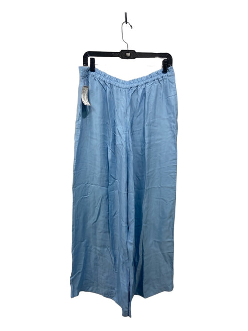 Athleta Size Large Light Blue Cupro Elastic Waist Pockets Wide Leg Pants Light Blue / Large
