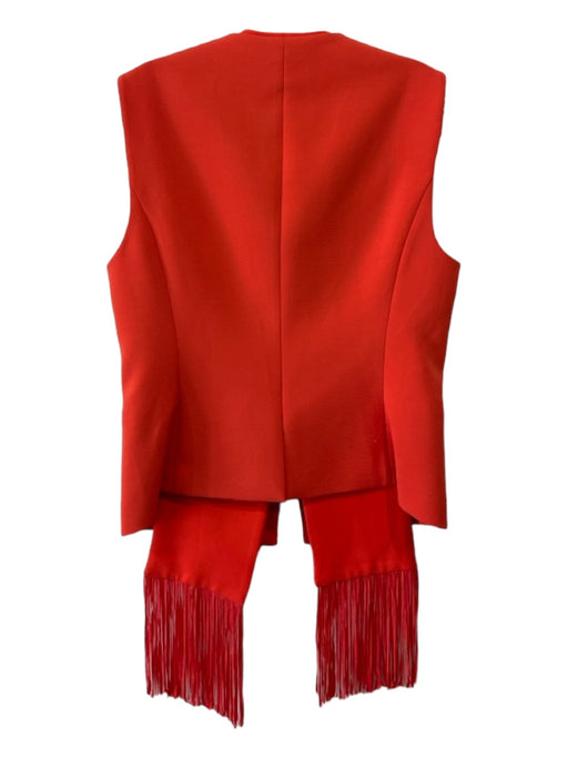 BCBG Maxazria Size S Coral Red Polyester Fringe Removable Linging Vest Coral Red / S