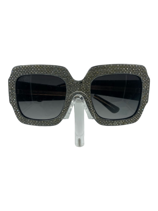 Gucci Black & Rhinestone Acetate Square Sunglasses Black & Rhinestone