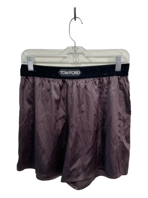 Tom Ford Size S Dark Brown & Black Silk Velvet Detail Boxer Short Shorts Dark Brown & Black / S